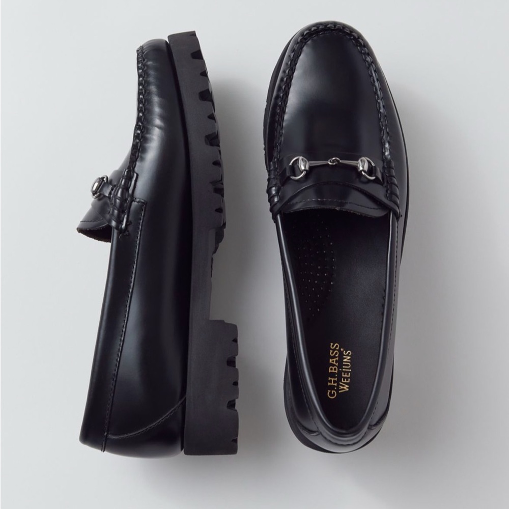 G.H.BASS Lianna Bit Super Lug Weejuns Loafer (us7) black almost new